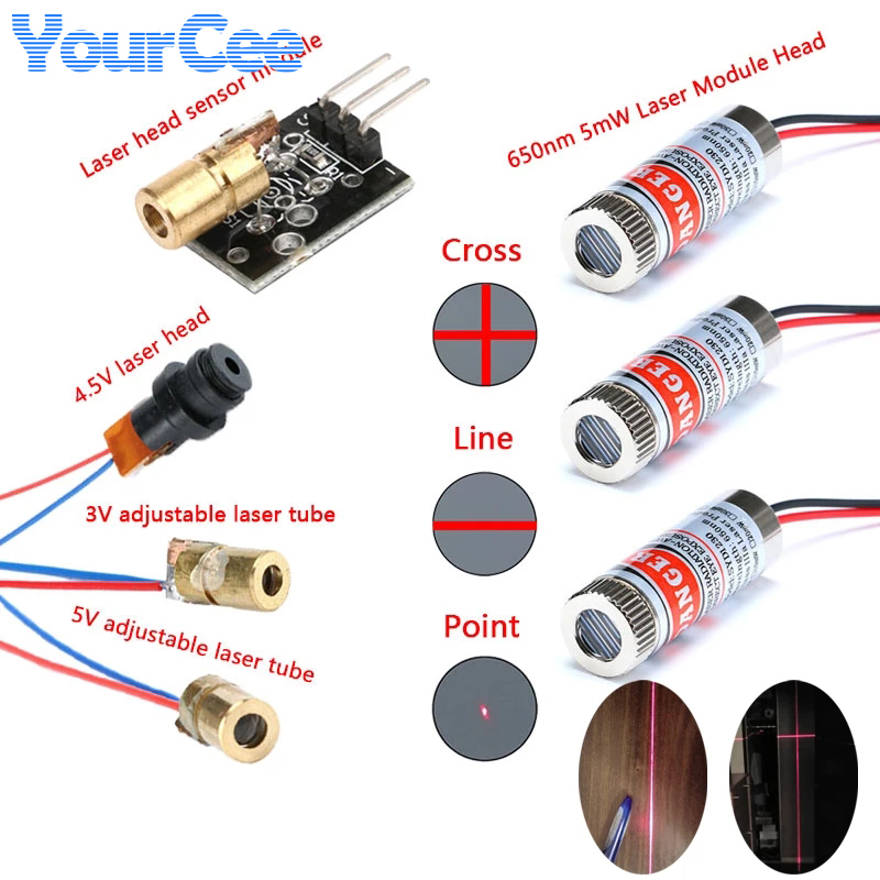 Industrial Laser Head - 2 stks 650nm 5 mW Rode