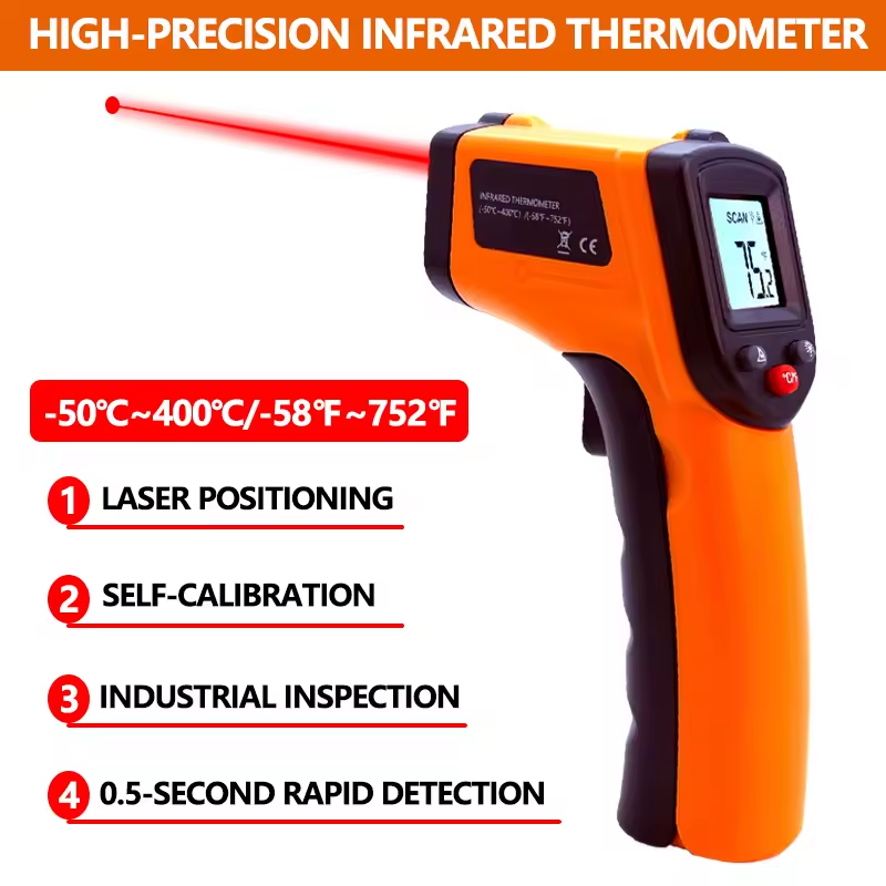 Industrial Laser Thermometer Gun - Handheld infraroodthermometer Temperatuurpistool Contactloze laserhittetester voor