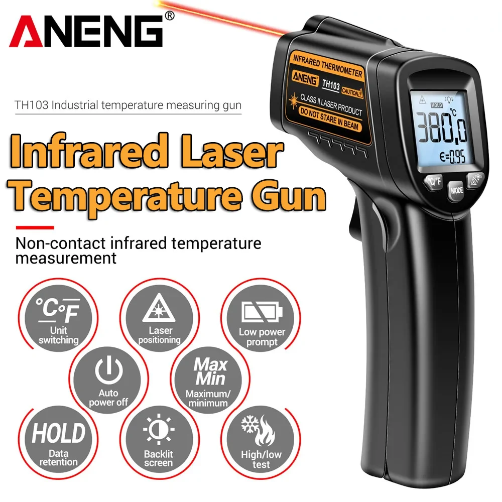 Infrarood laser-temperatuurmet - Industrial Laser Thermometer Gun recensie en prijs