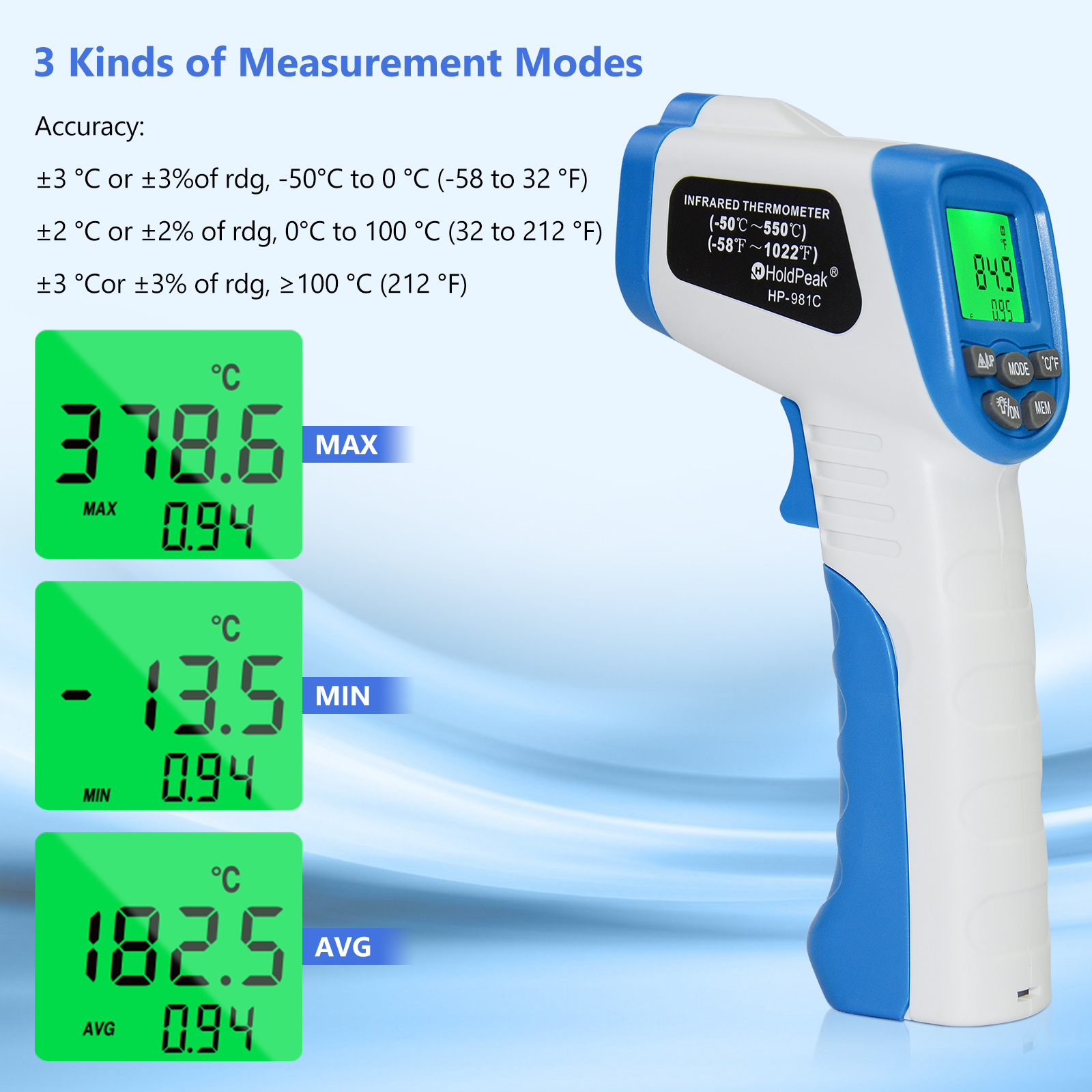 Infraroodthermometer -50 ℃ ~55 - Industrial Laser Thermometer Gun recensie en prijs