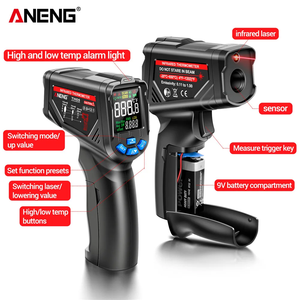 Sensor Gun Circuit Industrieel - Industrial Laser Thermometer Gun recensie en prijs