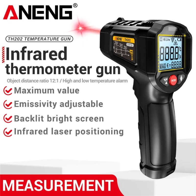 ANENG TH202 Industriële handth - Industrial Laser Thermometer Gun recensie en prijs