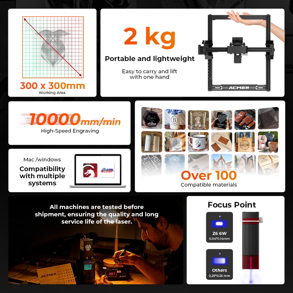 ELIDOR Z6 6W lasergraveerder e - Industrial Handheld Laser Engraver recensie en prijs