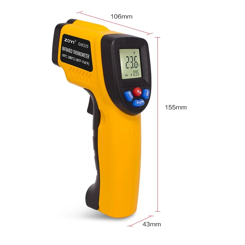 Draagbare infraroodthermometer - Industrial Laser Thermometer Gun recensie en prijs
